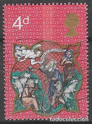 Sellos: GRAN BRETA&Ntilde;A 1970 - NAVIDAD, PASTORES Y EL &Aacute;NGEL - USADO