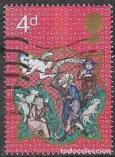 Sellos: GRAN BRETA&Ntilde;A 1970 - NAVIDAD, PASTORES Y EL &Aacute;NGEL - USADO