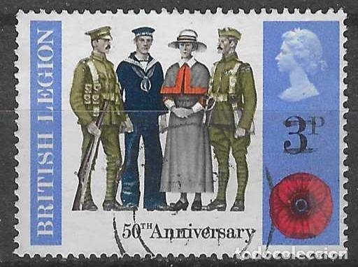 Sellos: GRAN BRETA&Ntilde;A 1971 - ANIVERSARIOS, 50 A&Ntilde;OS DE LA LEGI&Oacute;N BRIT&Aacute;NICA - USADO