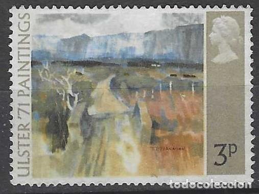 Sellos: GRAN BRETA&Ntilde;A 1971 - CUADROS DE PINTORES IRLANDESES, &rdquo;RUTA DE LA MONTA&Ntilde;A&rdquo;, FLANAGAN - MSG
