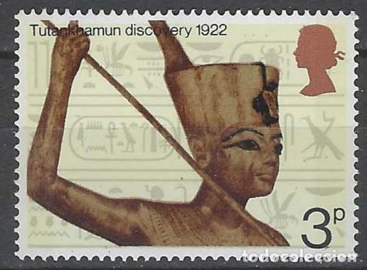 Sellos: GRAN BRETA&Ntilde;A 1972 - ANIVERSARIOS, 50 A&Ntilde;OS DEL DESCUBRIMIENTO DE LA TUMBA DE TUTANKAMON - MNH**