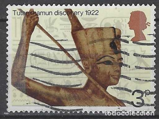 Sellos: GRAN BRETA&Ntilde;A 1972 - ANIVERSARIOS, 50 A&Ntilde;OS DEL DESCUBRIMIENTO DE LA TUMBA DE TUTANKAMON - USADO