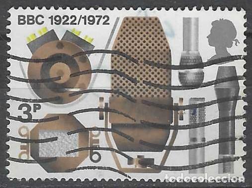 Sellos: GRAN BRETA&Ntilde;A 1972 - 50&ordm; ANIV DE LA CORPORACI&Oacute;N BRIT&Aacute;NICA BBC, LA EVOLUCI&Oacute;N DEL MICR&Oacute;FONO - USADO
