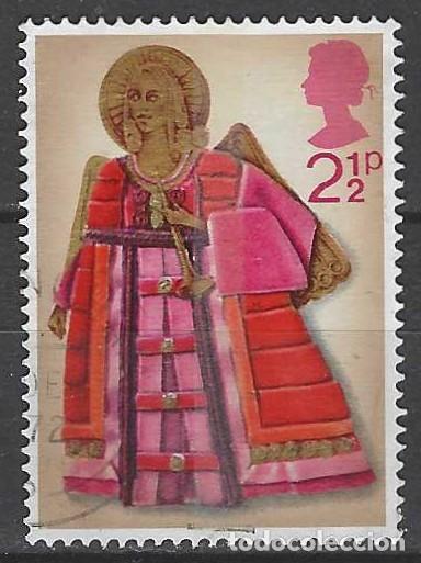 Sellos: GRAN BRETA&Ntilde;A 1972 - NAVIDAD, &Aacute;NGEL TROMPETERO - USADO