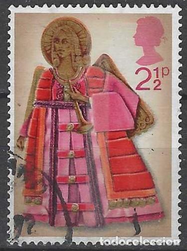 Sellos: GRAN BRETA&Ntilde;A 1972 - NAVIDAD, &Aacute;NGEL TROMPETERO - USADO