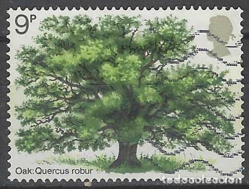 Sellos: GRAN BRETA&Ntilde;A 1973 - A&Ntilde;O DE LA REFOSRESTACI&Oacute;N, ROBLE - USADO