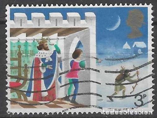 Sellos: GRAN BRETA&Ntilde;A 1973 - NAVIDAD, CUENTO POPULAR, LE MUESTRA AL CAMPESINO A SU PAJE - USADO