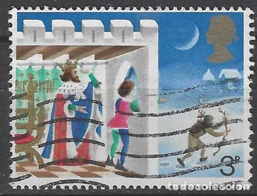Sellos: GRAN BRETA&Ntilde;A 1973 - NAVIDAD, CUENTO POPULAR, LE MUESTRA AL CAMPESINO A SU PAJE - USADO