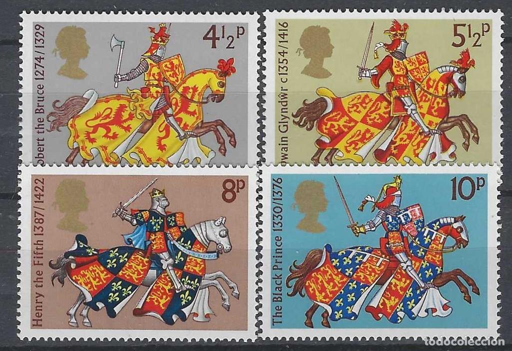 Sellos: GRAN BRETA&Ntilde;A 1974 - CABALLER&Iacute;A MEDIEVAL, S.COMPLETA - MNH**