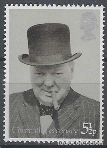 Sellos: GRAN BRETA&Ntilde;A 1974 - CENTENARIO DEL NACIMIENTO DE SIR WINSTON SPENCER CHURCHILL, 5&frac12;P - MNH**