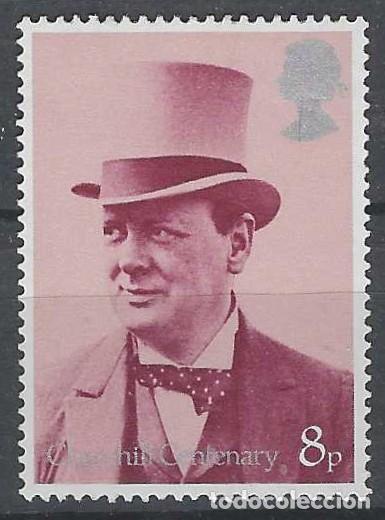 Sellos: GRAN BRETA&Ntilde;A 1974 - CENTENARIO DEL NACIMIENTO DE SIR WINSTON SPENCER CHURCHILL, 8P - MNH**