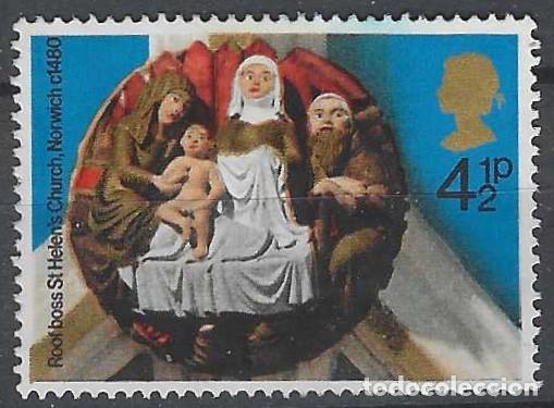 Sellos: GRAN BRETA&Ntilde;A 1974 - NAVIDAD, ADORNOS DE LAS VOLUTAS DE LAS IGLESIAS, STA. ELENA, NORWICH - USADO