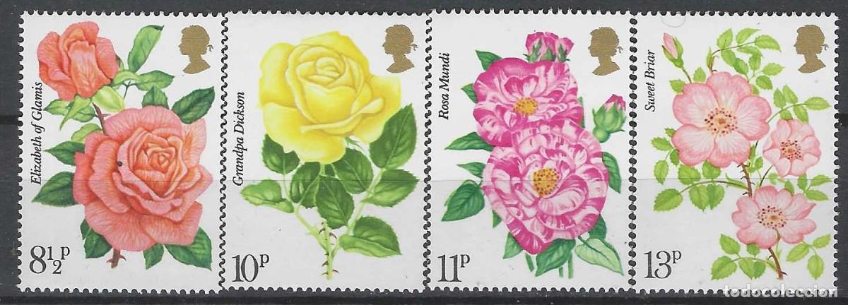 Sellos: GRAN BRETA&Ntilde;A 1976 - CENTENARIO DE LA REAL SOCIEDAD DE LA ROSA, S.COMPLETA - MNH**