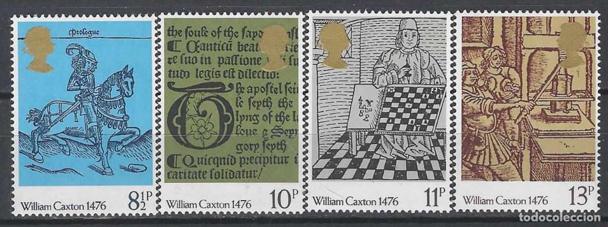Sellos: GRAN BRETA&Ntilde;A 1976 - 5&ordm; CENT. DE LA IMPRESI&Oacute;N DEL PRIMER LIBRO EN G.B., S.COMPLETA - MNH**