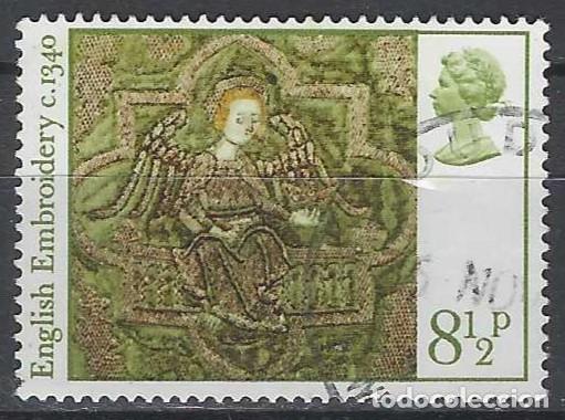 Selos: GRAN BRETA&Ntilde;A 1976 - NAVIDAD, TAPICER&Iacute;AS MEDIEVALES, &Aacute;NGEL TRAYENDO UNA CORONA - USADO
