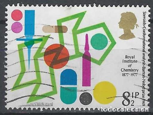 Sellos: GRAN BRETA&Ntilde;A 1977 - PREMIOS NOBEL BRIT&Aacute;NICOS DE QU&Iacute;MICA, ESTEROIDES - USADO