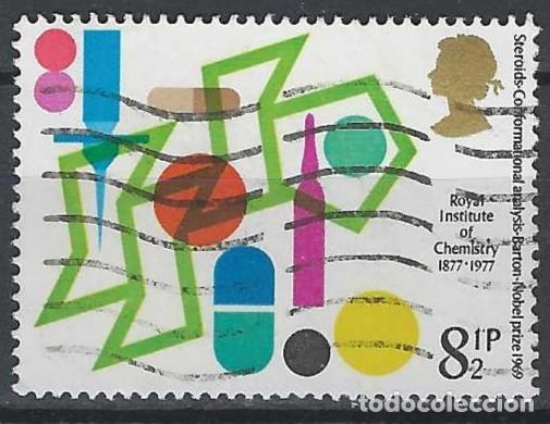 Sellos: GRAN BRETA&Ntilde;A 1977 - PREMIOS NOBEL BRIT&Aacute;NICOS DE QU&Iacute;MICA, ESTEROIDES - USADO