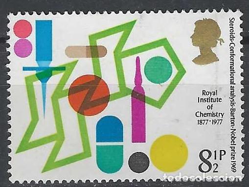 Sellos: GRAN BRETA&Ntilde;A 1977 - PREMIOS NOBEL BRIT&Aacute;NICOS DE QU&Iacute;MICA, ESTEROIDES - USADO
