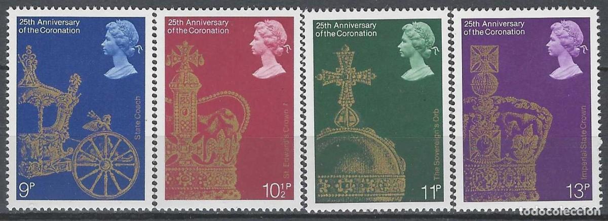 Sellos: GRAN BRETA&Ntilde;A 1978 - 25&ordm; ANIV. DE LA CORONACI&Oacute;N DE ISABEL II, S.COMPLETA - MNH**