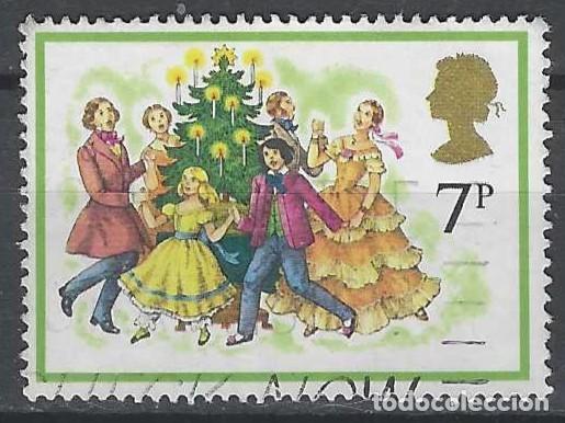Sellos: GRAN BRETA&Ntilde;A 1978 - NAVIDAD, VILLANCICOS, ALREDEDOR DEL &Aacute;RBOL - USADO