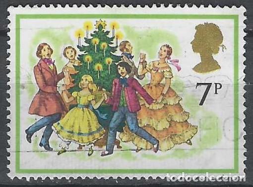 Sellos: GRAN BRETA&Ntilde;A 1978 - NAVIDAD, VILLANCICOS, ALREDEDOR DEL &Aacute;RBOL - USADO