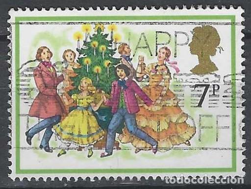 Sellos: GRAN BRETA&Ntilde;A 1978 - NAVIDAD, VILLANCICOS, ALREDEDOR DEL &Aacute;RBOL - USADO