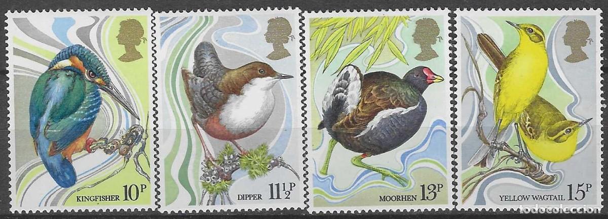 Sellos: GRAN BRETA&Ntilde;A 1980 - FAUNA, P&Aacute;JAROS, S.COMPLETA - MNH**