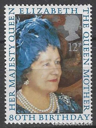 Sellos: GRAN BRETA&Ntilde;A 1980 - 80&ordm; ANIV. DEL NACIMIENTO DE LA REINA MADRE ELIZABETH - MNH**