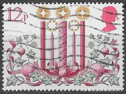 Sellos: GRAN BRETA&Ntilde;A 1980 - NAVIDAD, ADORNOS DIVERSOS, 12P - USADO