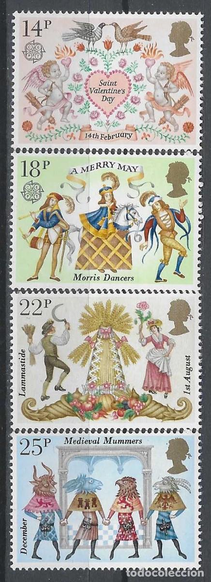 Sellos: GRAN BRETA&Ntilde;A 1981 - EMISI&Oacute;N EUROPA, COSTUMBRES POPULARES, S.COMPLETA - MNH**