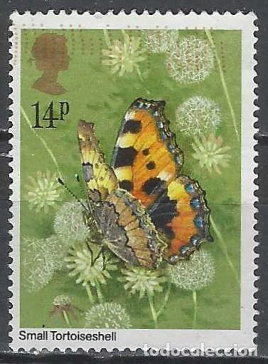 Sellos: GRAN BRETA&Ntilde;A 1981 - FAUNA, MARIPOSAS, MARIPOSA DE LA ORTIGA - USADO