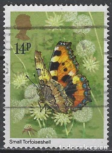 Sellos: GRAN BRETA&Ntilde;A 1981 - FAUNA, MARIPOSAS, MARIPOSA DE LA ORTIGA - USADO