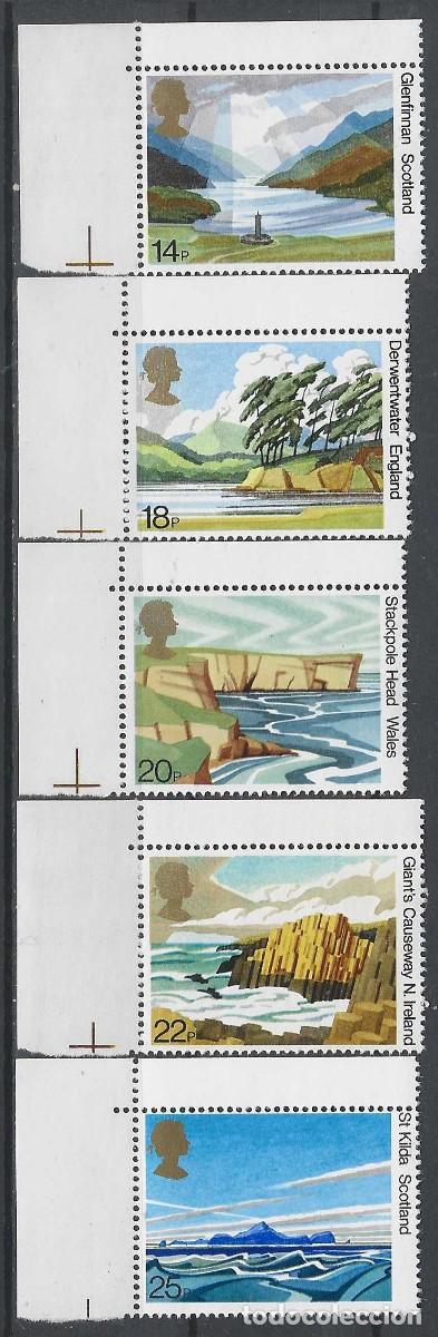 Sellos: GRAN BRETA&Ntilde;A 1981 - PARQUES NATURALES, S.COMPLETA, EN BORDE DE HOJA - MNH**