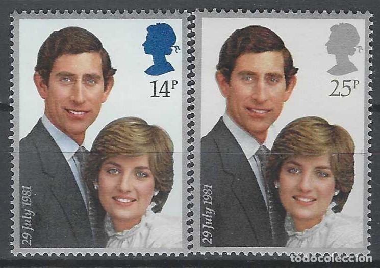 Sellos: GRAN BRETA&Ntilde;A 1981 - BODA REAL DEL PR&Iacute;NCIPE CARLOS Y DIANA SPENCER, S.COMPLETA - MNH**