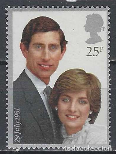 Sellos: GRAN BRETA&Ntilde;A 1981 - BODA REAL DEL PR&Iacute;NCIPE CARLOS Y DIANA SPENCER, 25P - MNH**