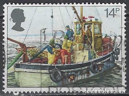 Sellos: GRAN BRETA&Ntilde;A 1981 - CENTENARIO DE LA REAL MISI&Oacute;N NACIONAL DE PESCADORES, ATRACANDO - USADO