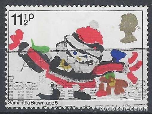Stamps: GRAN BRETA&Ntilde;A 1981 - NAVIDAD, DIBUJOS INFANTILES 11&frac12;P - USADO