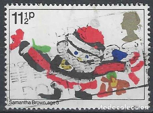 Stamps: GRAN BRETA&Ntilde;A 1981 - NAVIDAD, DIBUJOS INFANTILES 11&frac12;P - USADO