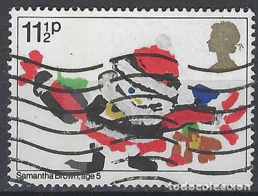 Stamps: GRAN BRETA&Ntilde;A 1981 - NAVIDAD, DIBUJOS INFANTILES 11&frac12;P - USADO