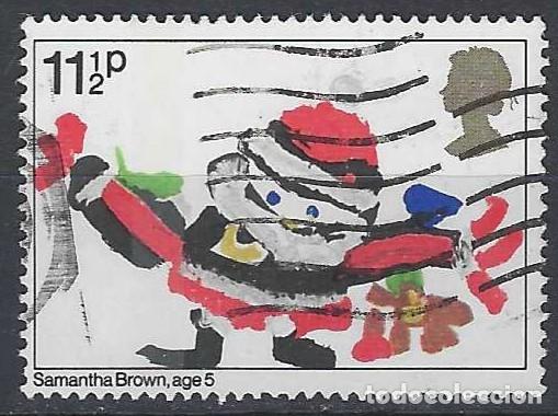 Stamps: GRAN BRETA&Ntilde;A 1981 - NAVIDAD, DIBUJOS INFANTILES 11&frac12;P - USADO