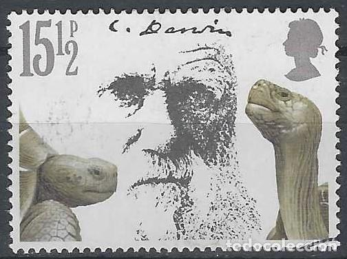 Sellos: GRAN BRETA&Ntilde;A 1982 - CENTENARIO DE LA MUERTE DE CHARLES DARWIN, TORTUGAS GIGANTES - USADO