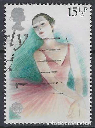 Sellos: GRAN BRETA&Ntilde;A 1982 - EUROPA, ESPECT&Aacute;CULOS ESC&Eacute;NICOS DE GRAN BRETA&Ntilde;A, BAILARINA - USADO