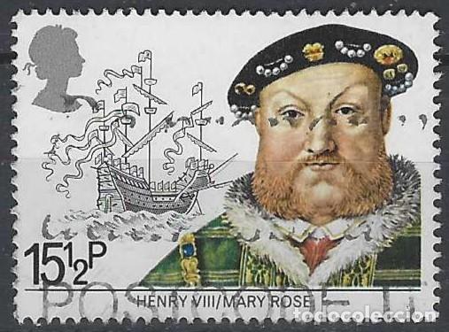 Sellos: GRAN BRETA&Ntilde;A 1982 - EXPLORADORES Y NAVEGANTES, &rdquo;MARY ROSE&rdquo; Y ENRIQUE VIII - USADO