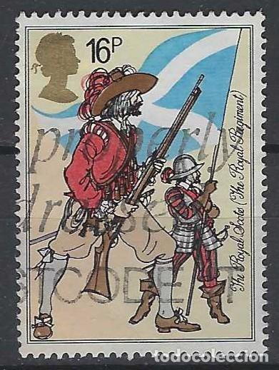Sellos: GRAN BRETA&Ntilde;A 1983 - HISTORIA DEL UNIFORME MILITAR, THE ROYAL SCOTS 1633 - USADO