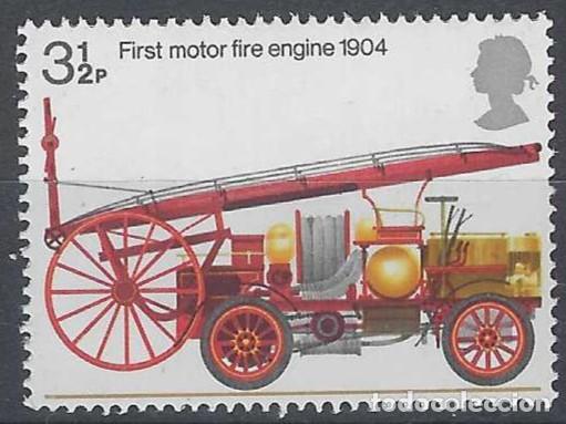 Sellos: GRAN BRETA&Ntilde;A 1974 - 2&ordm; CENTENARIO DE LA LEY SOBRE PROTECCI&Oacute;N DE INCENDIOS, CAMI&Oacute;N DE 1904 - MNH**