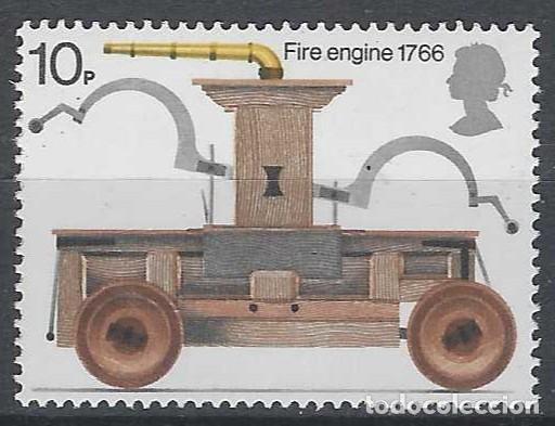 Sellos: GRAN BRETA&Ntilde;A 1974 - 2&ordm; CENTENARIO DE LA LEY SOBRE PROTECCI&Oacute;N DE INCENDIOS, CAMI&Oacute;N DE 1830 - MNH**
