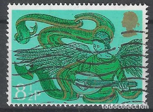 Sellos: GRAN BRETA&Ntilde;A 1975 - NAVIDAD, &Aacute;NGELES M&Uacute;SICOS, MANDOLINA - USADO