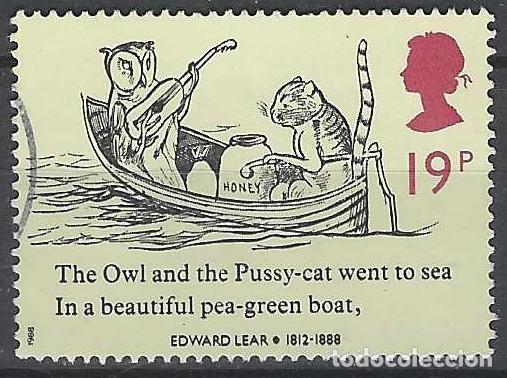 Sellos: GRAN BRETA&Ntilde;A 1988 - POESIAS ABSURDAS DE EDWARD LEAR, EL B&Uacute;HO Y EL GATO - USADO