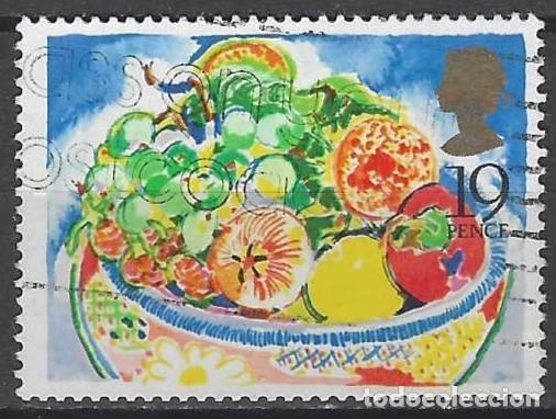 Sellos: GRAN BRETA&Ntilde;A 1989 - OCASIONES, MACEDONIA DE FRUTAS - USADO