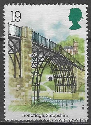 Sellos: GRAN BRETA&Ntilde;A 1989 - ARQUEOLOG&Iacute;A INDUSTRIAL, PUENTE DE ACERO, SHROPSHIRE - USADO